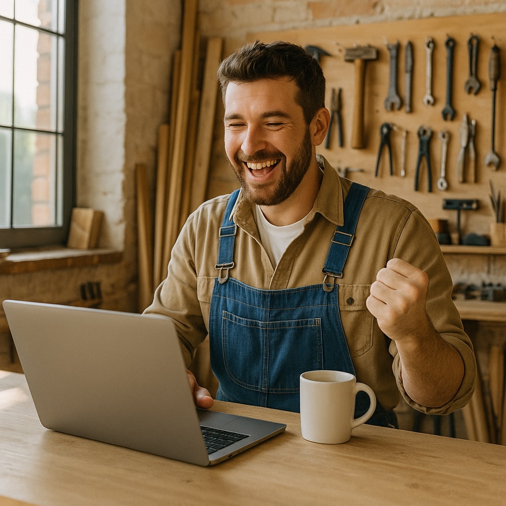 Handweker freut sich über seine eigene moderne Internetseite